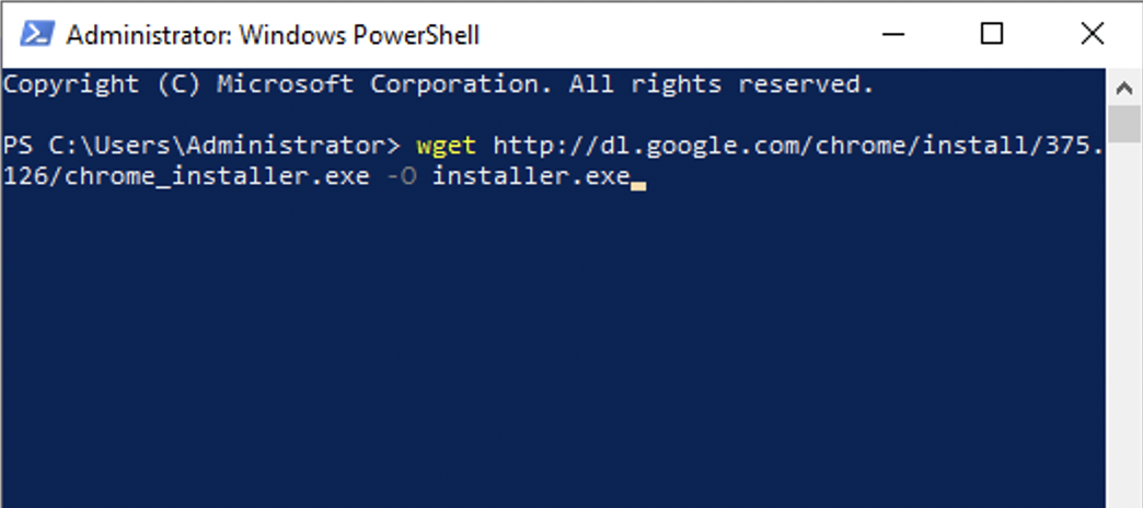 WGET command to download Google Chrome Setup file